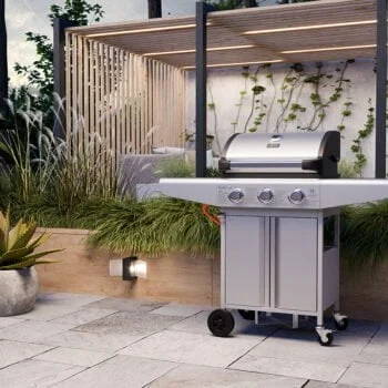 srebrny grill gazowy
